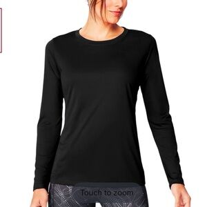 Hanes Women’s Sport Cool DRI Performance Black Long-Sleeve T-Shirt S: L